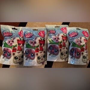 Lot of 4 Littlest Pet Shop - Sleigh All Day Surprise Pet Assortment